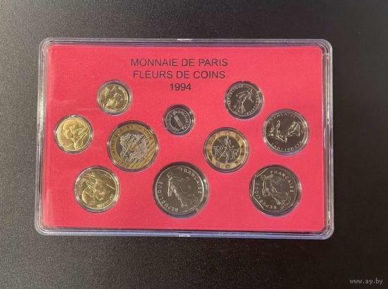 Франция годовой набор 1994 10 монет UNC
