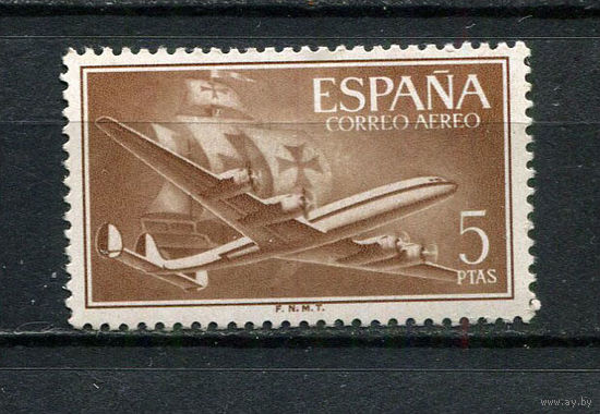 Испания - 1955 - Авиация 5Pta - [Mi.1061] - 1 марка. MH.  (Лот 16DY)-T2P8