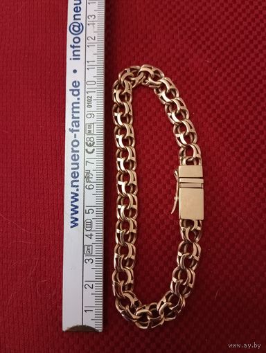 Золотой браслет 585 пробы. Вес 32.7 гр. Плетение "Бисмарк"