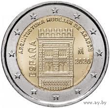 2 евро 2020 Испания Арагон UNC из ролла