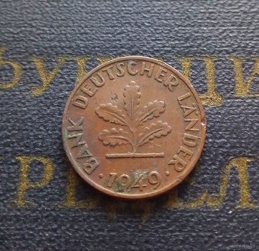 1 пфенниг 1949 (F) Германия ФРГ #02