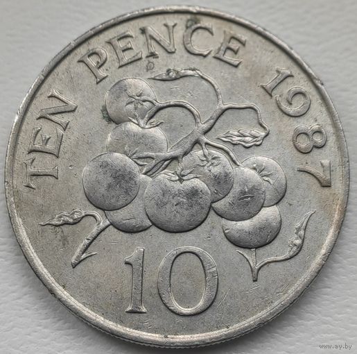 Гернси 10 пенни 1987