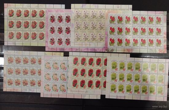 Марки Беларуси 2008 года, полная чистая серия 12-го стандарта в листах, КМ 738 - 743, заказы с 263 -2008 по 270 - 2008. каталог 245 евро