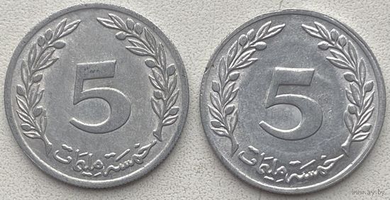 Тунис 5 миллимов 1983 г. Цена за 1 шт.