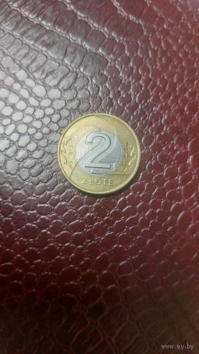 Монета 2 злотых 2022г. Польша. Хорошая!
