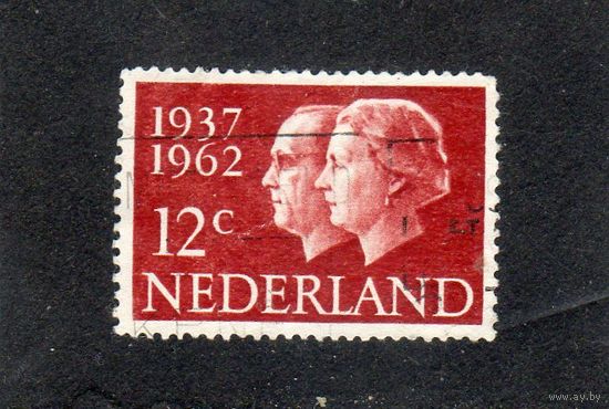 Нидерланды. Mi:NL 772. Королева Юлиана и принц Бернхард. 25 лет со свадьбы .1962