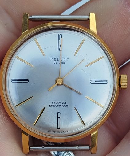 Часы "Poljot de luxe" 1 мчз ,четкое коллекционное состояние,ЗолочениеAu-20