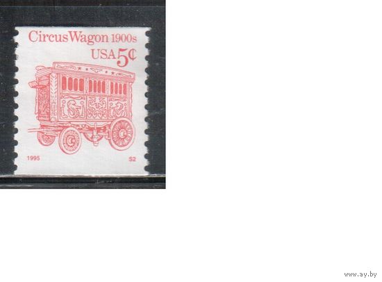 США-1995 (Мих.2551) , * (без клея) , Стандарт,Транспорт,Цирк(одиночка),