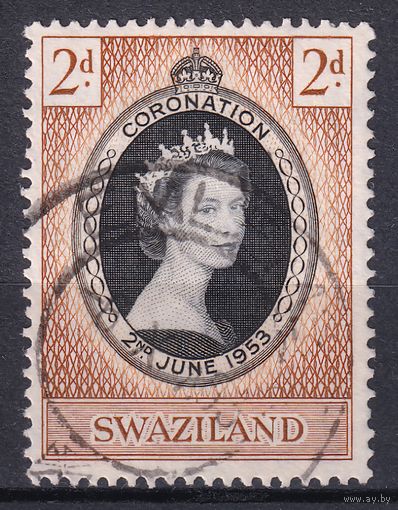 77a.BrKS. Великобритания. Колонии. Свазиленд. Коронация Елизаветы II. 1953 г. 2d. Mi.#54.