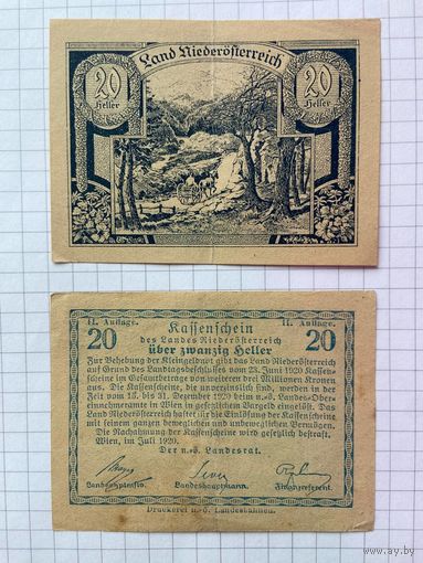 Австрия нотгельд 20 Нидеростеррафйх - 1201-2