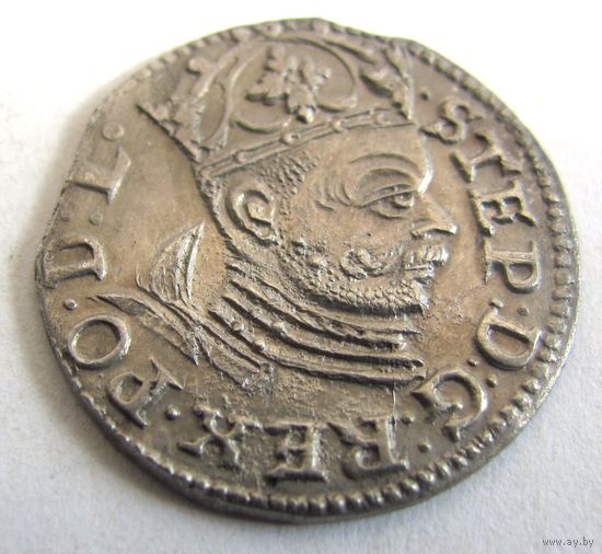 3 гроша 1585 Рига Стэфан Баторий