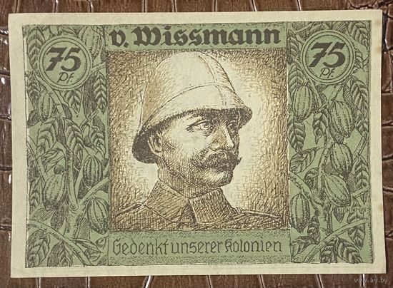 Нодгельд 75 пфеннигов 1921 год. Гамбург, Берлин, Бремен. Веймарская республика