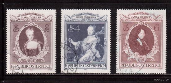 Австрия-1980,(Мих.1638-1640) гаш., Мария Тереза, Живопись