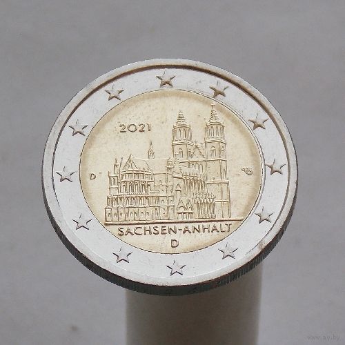 Германия 2 евро 2021 D Саксония-Ангальт