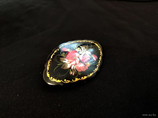 Брошь, винтаж, дерево