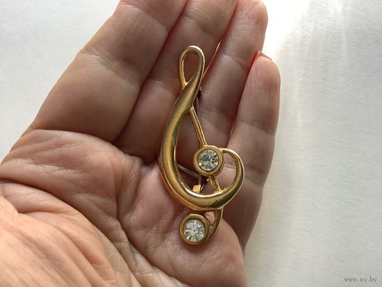 Брошь Музыкальная Скрипичный ключ Германия