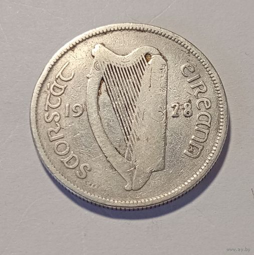 Ирландия 2 шиллинга,(флорин )1928 год серебро