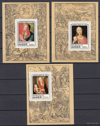 Живопись. Дюрер. Нигер. 1979. 3 блока. Michel N 651-653 (- е)