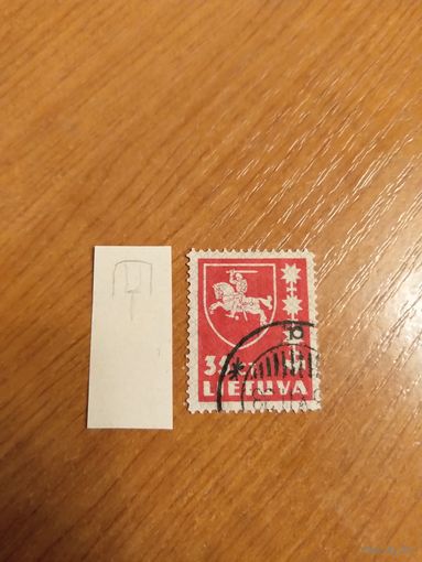 1937 Литва Мих 415 герб Погоня водяной знак перевернутый (4-12)
