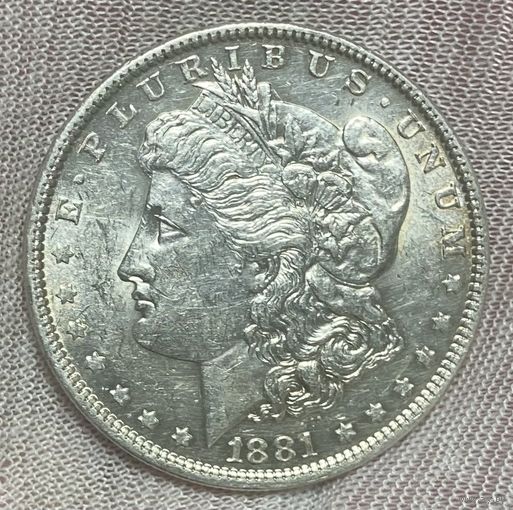 Монета 1 доллар 1881 год. США. Доллар Моргана. Монетный двор: "O" - Новый Орлеан
