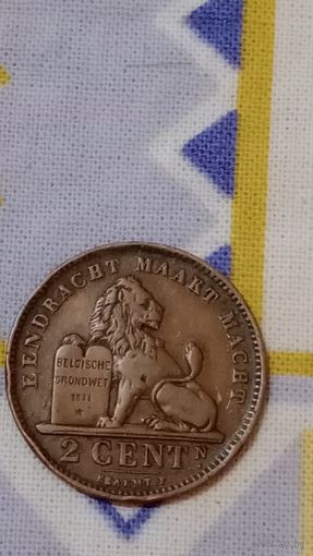 Бельгия 2 сантима 1902 belgen