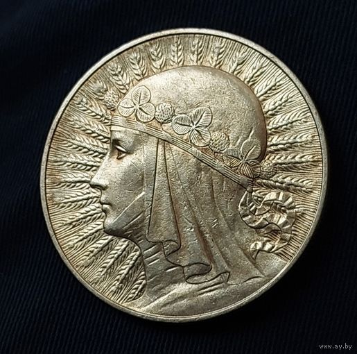 10 злотых 1933 AU