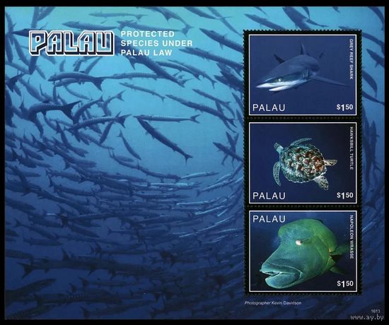 2016 Палау 3906-3908KL Морская фауна - Акулы,Черепахи 9,00 евро