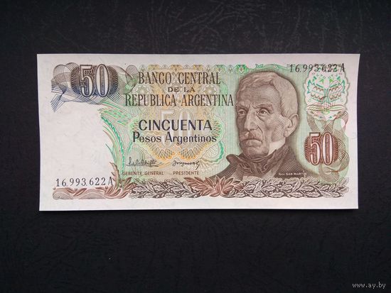 50 песо 1983 года. Аргентина. P314a1. UNC