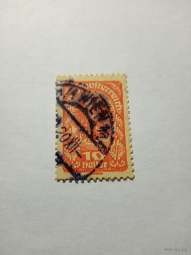 Австрия, 1919г. 10геллер, оранжевая.
