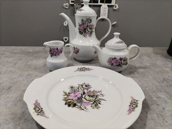 Чайник, заварник, молочник, блюдо Кахла ГДР, Cahla