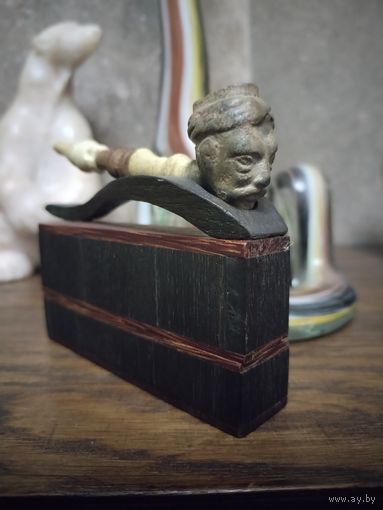 Старинная курительная трубка. Редкая турчанка.+ спичечница.