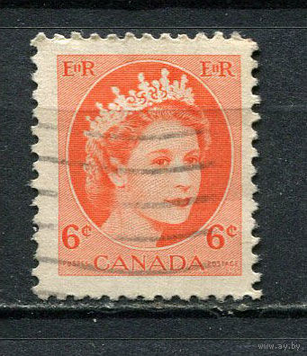 Канада - 1954/1962 - Королева Елизавета II 6С - [Mi.295A] - 1 марка. Гашеная.  (Лот 55Gz)-T4P37