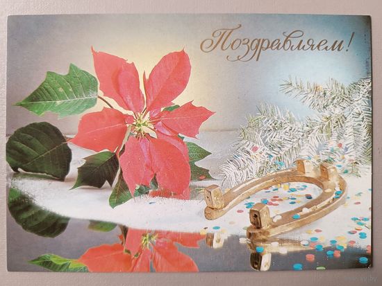 С Новым годом! Д.Киндрова. Открытка, чистая, 1989г.