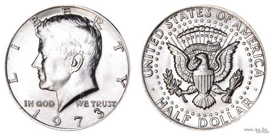 Пол доллара США 1973 год Кеннеди (Состояние на фото,редкий год)