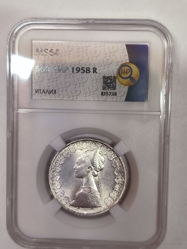 500 лир 1958 кораблик ms 64 с рубля без мц
