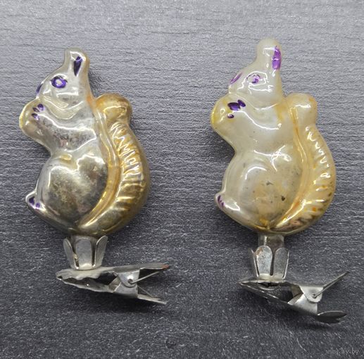 Елочная игрушка Белка Сказка о царе Салтане винтаж СССР 2шт