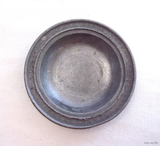 МИНИАТЮРНАЯ ПОСУДА Блюдце Тарелка Подставка Олово Пьютер 5,3 см