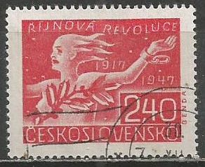 Чехословакия. 30 лет Октябрьской Революции в России. 1947г. Mi#527.