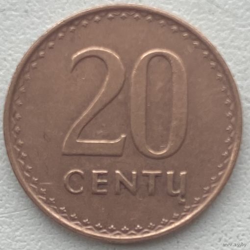 Литва 20 центов 1991 г.