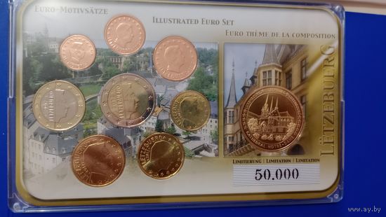 Люксембург евро комплект 2011-2012 с позолоченной медалью  unc.