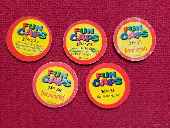 Фишки кепсы caps Fun caps pocahontas donald. Цена за все фишки.