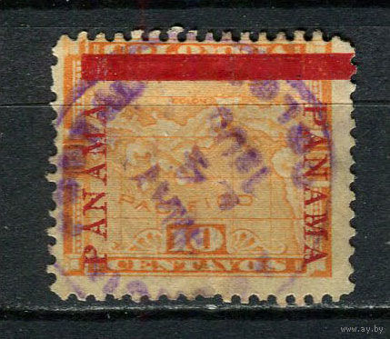 Панама - 1903/1904 - Карта с надпечаткой  10С - [Mi.54II] - 1 марка. Гашеная.  (Лот 69FQ)-T25P11