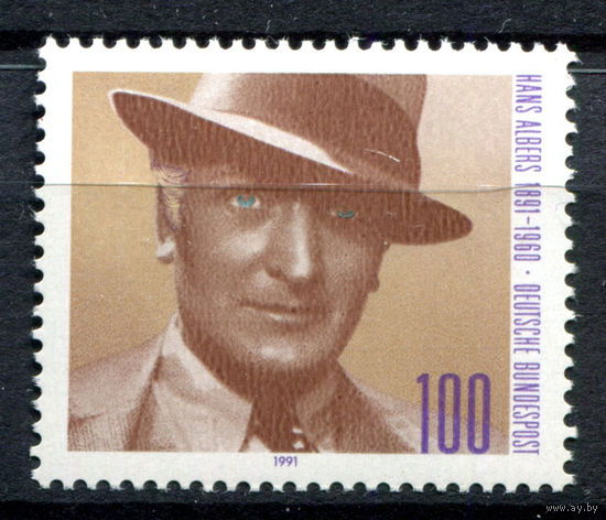 Германия - 1991г. - Ганс Альберс, немецкий актер - полная серия, MNH с отпечатком [Mi 1561] - 1 марка