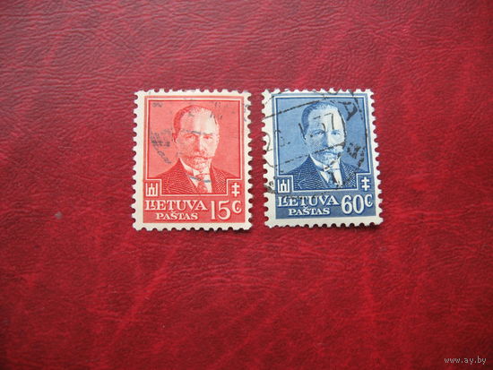 Марки 60 лет А. Сметонна 1934 год Литва