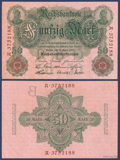 Германия, 50 марок 1910 г., P-41, XF-