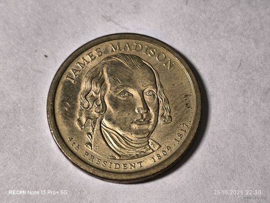 США 1 доллар президент Мэдисон