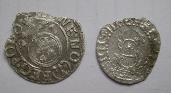 Лот --Шеляг 16??, Сигизмунд III Ваза, Рига.и полтарак