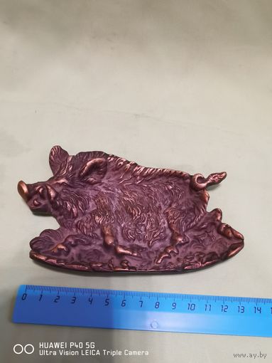 Старинная пепельница из металла Кабан самая привлекательная цена трёхдневный аукцион