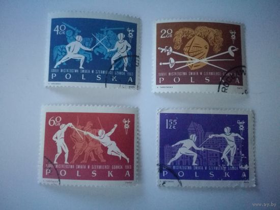 Польша 1963. Чемпионат по фехтованию. Спорт.