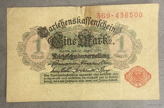 Банкнота 1 марка 1914 год. Германская империя.